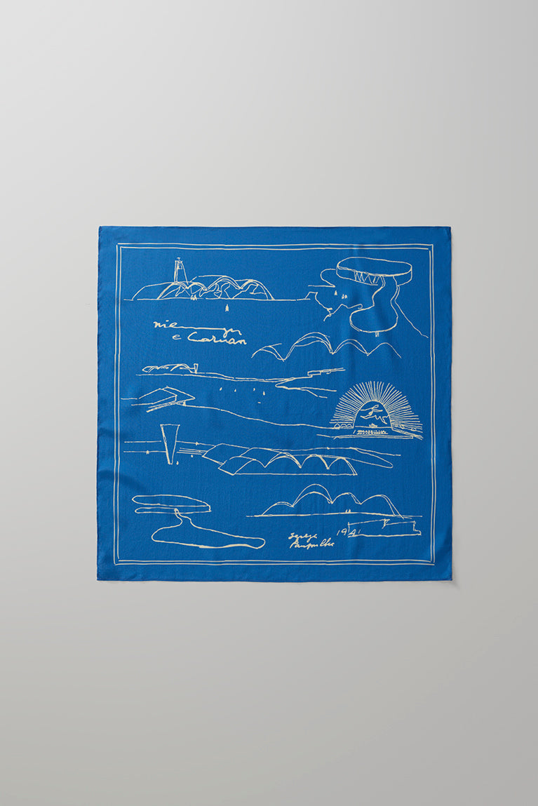Sketches Scarf - Blue