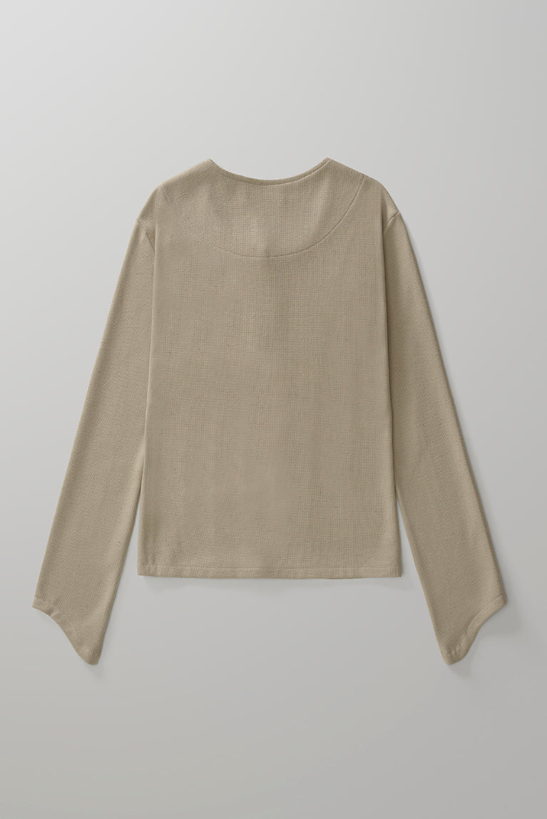 Curved Blouse - Beige