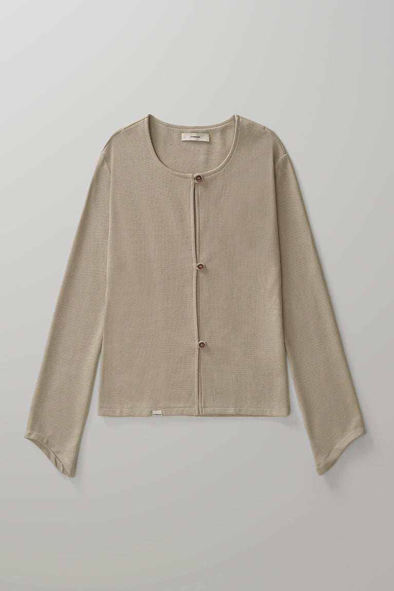 Curved Blouse - Beige