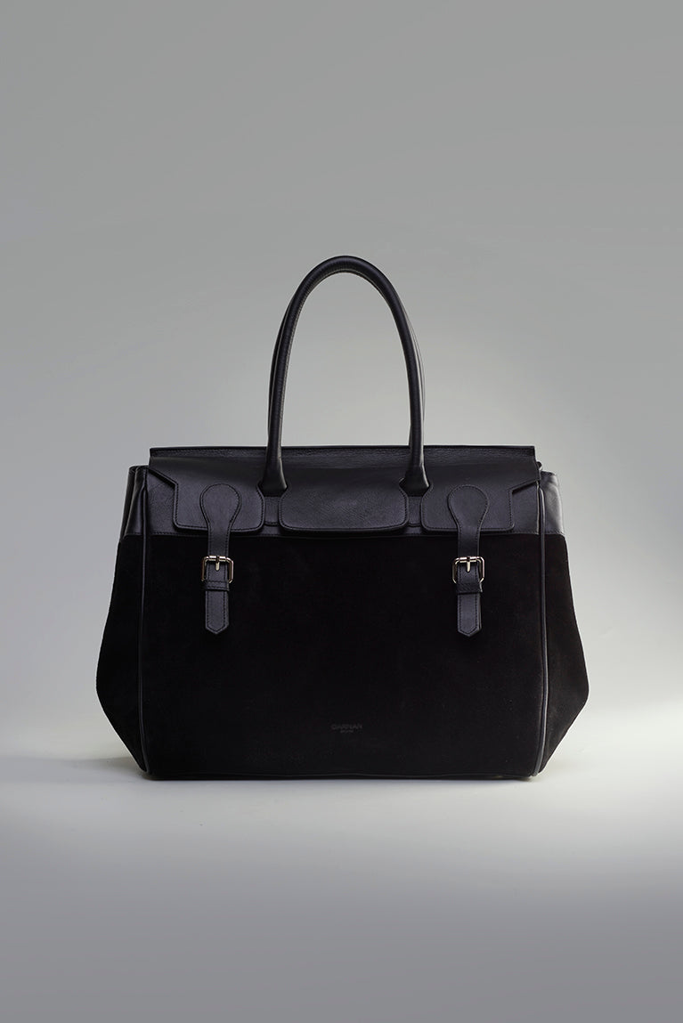 Suede Buckle Bag - Black