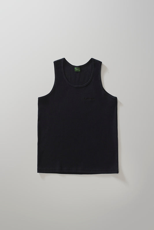 Standard Ribbed Tank Top - Black