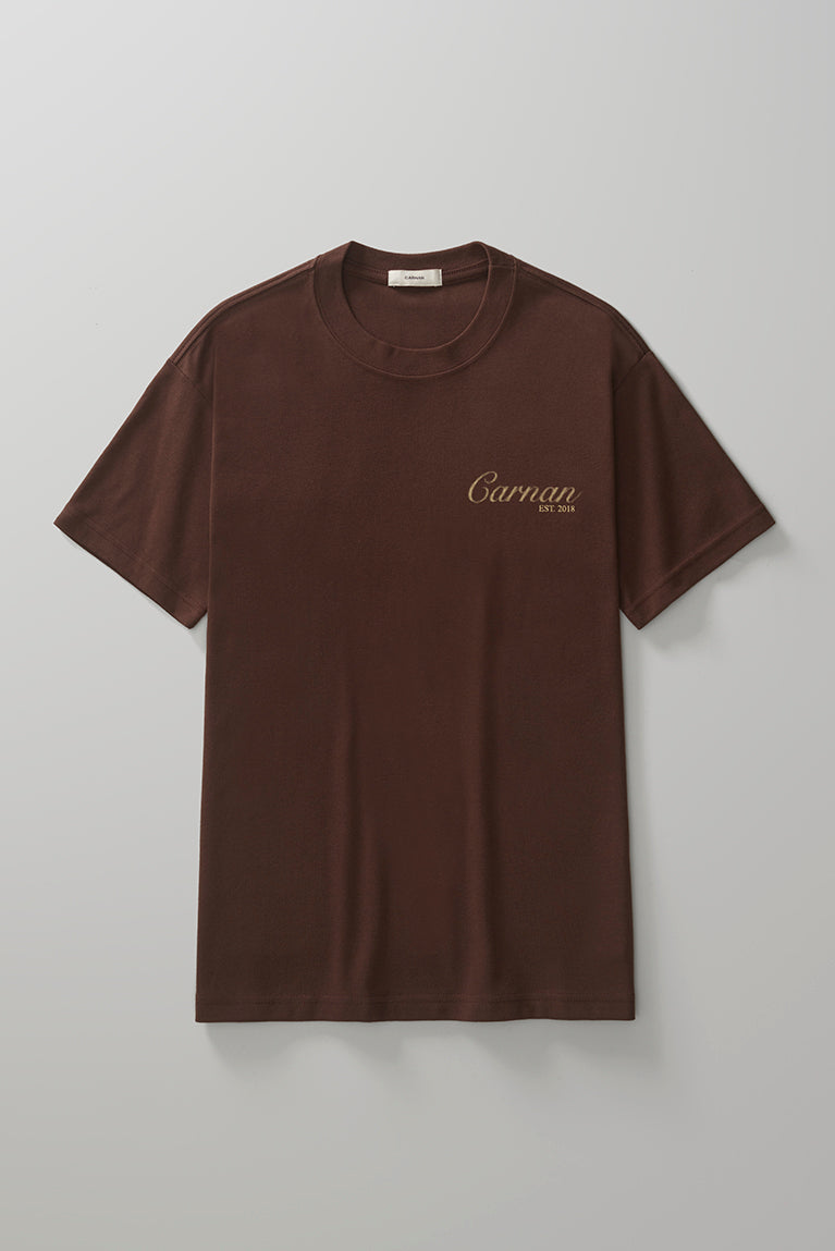 Lace Stamp Heavy T-shirt - Brown