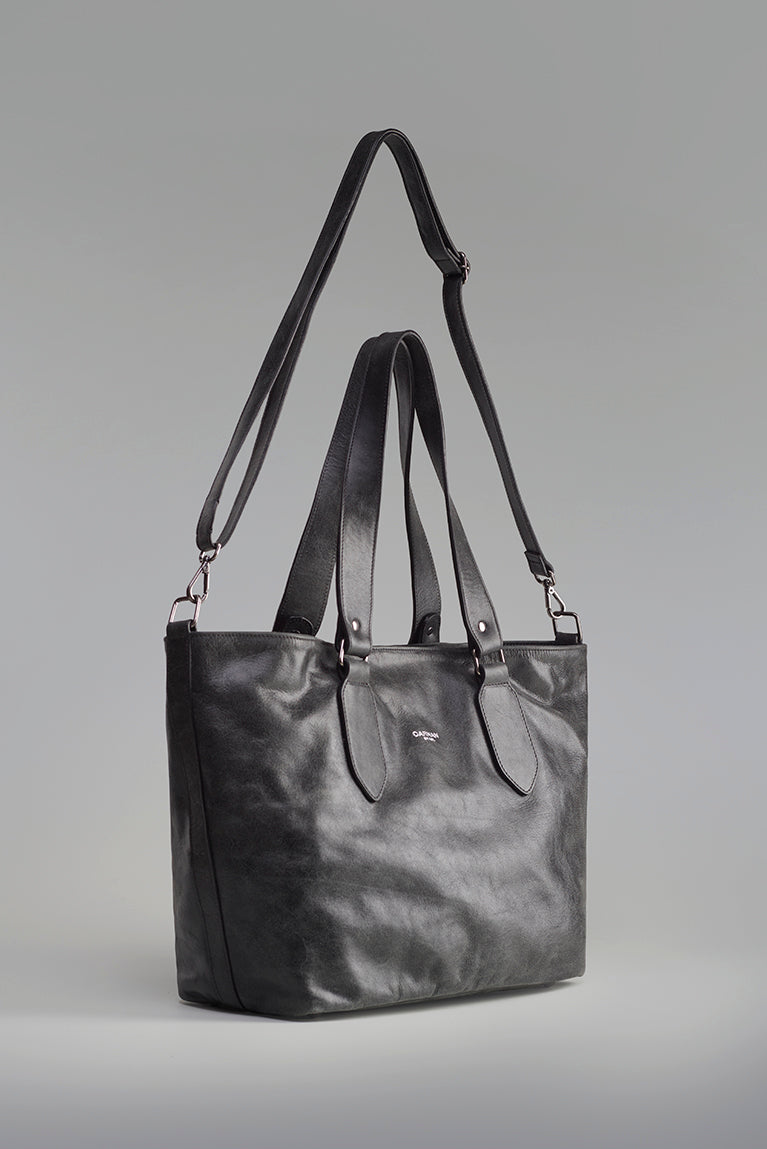 Satchel Bag - Distressed Black - hover