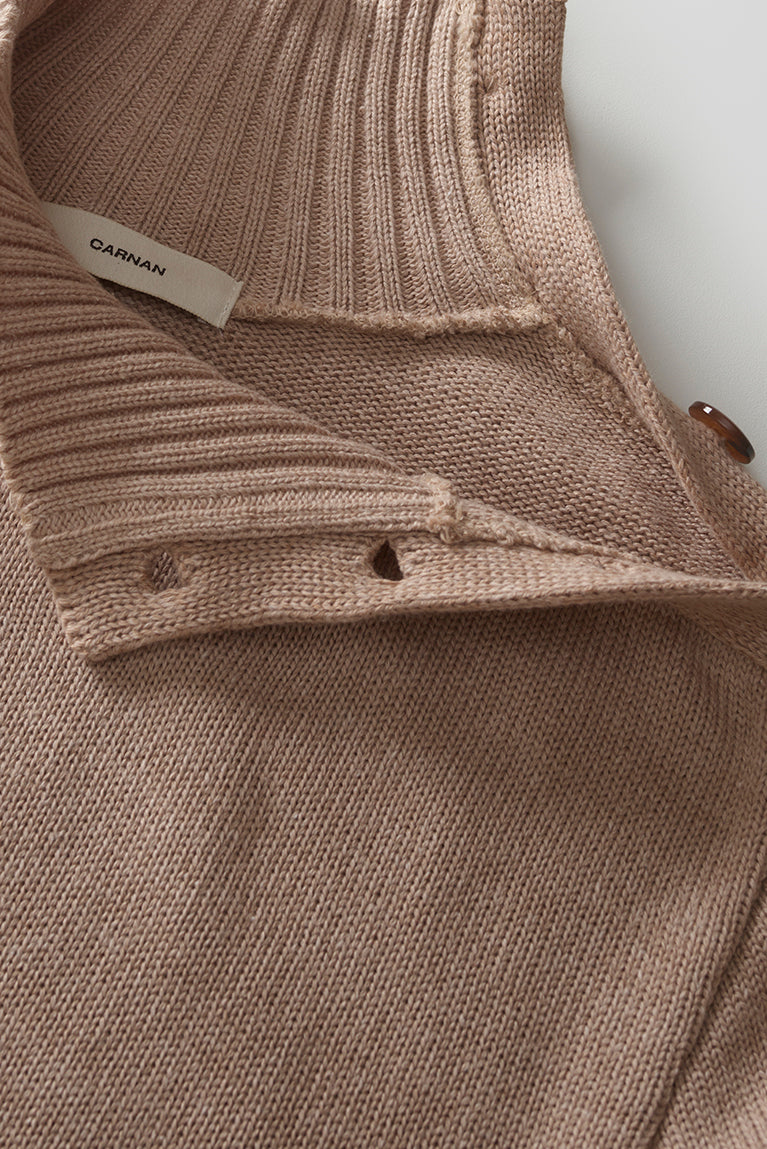 Buttoned Turtle Neck