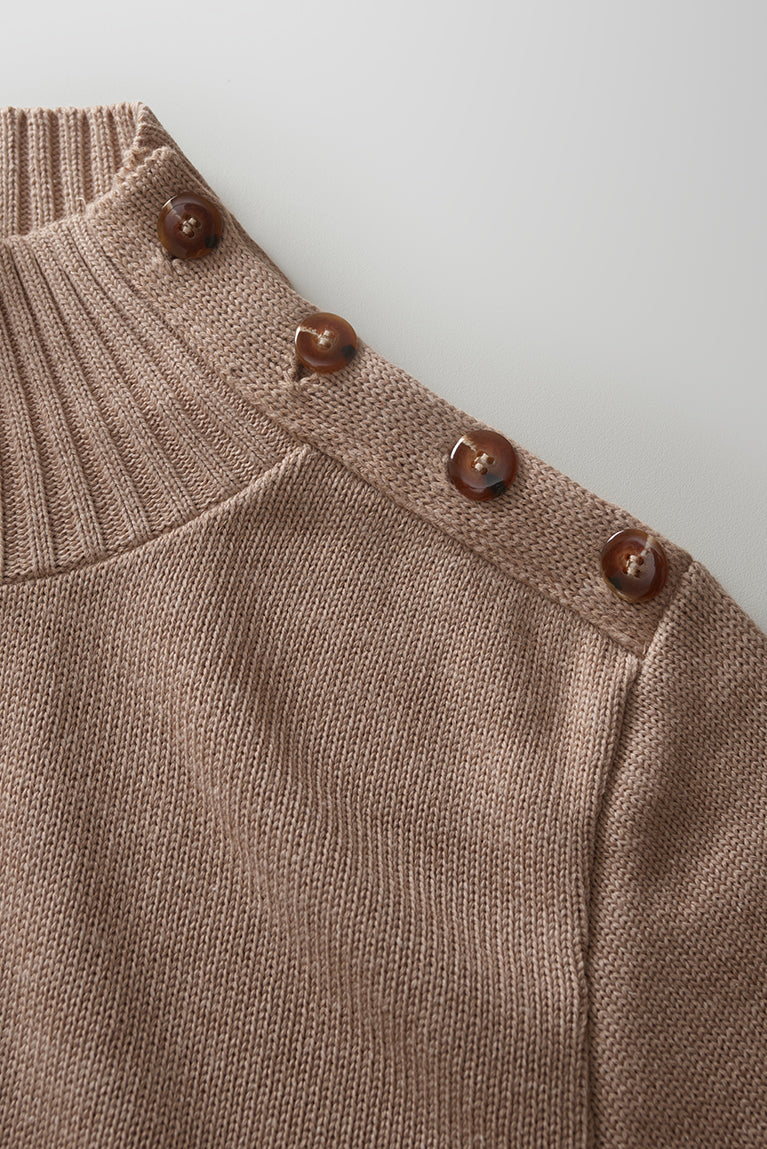 Buttoned Turtle Neck