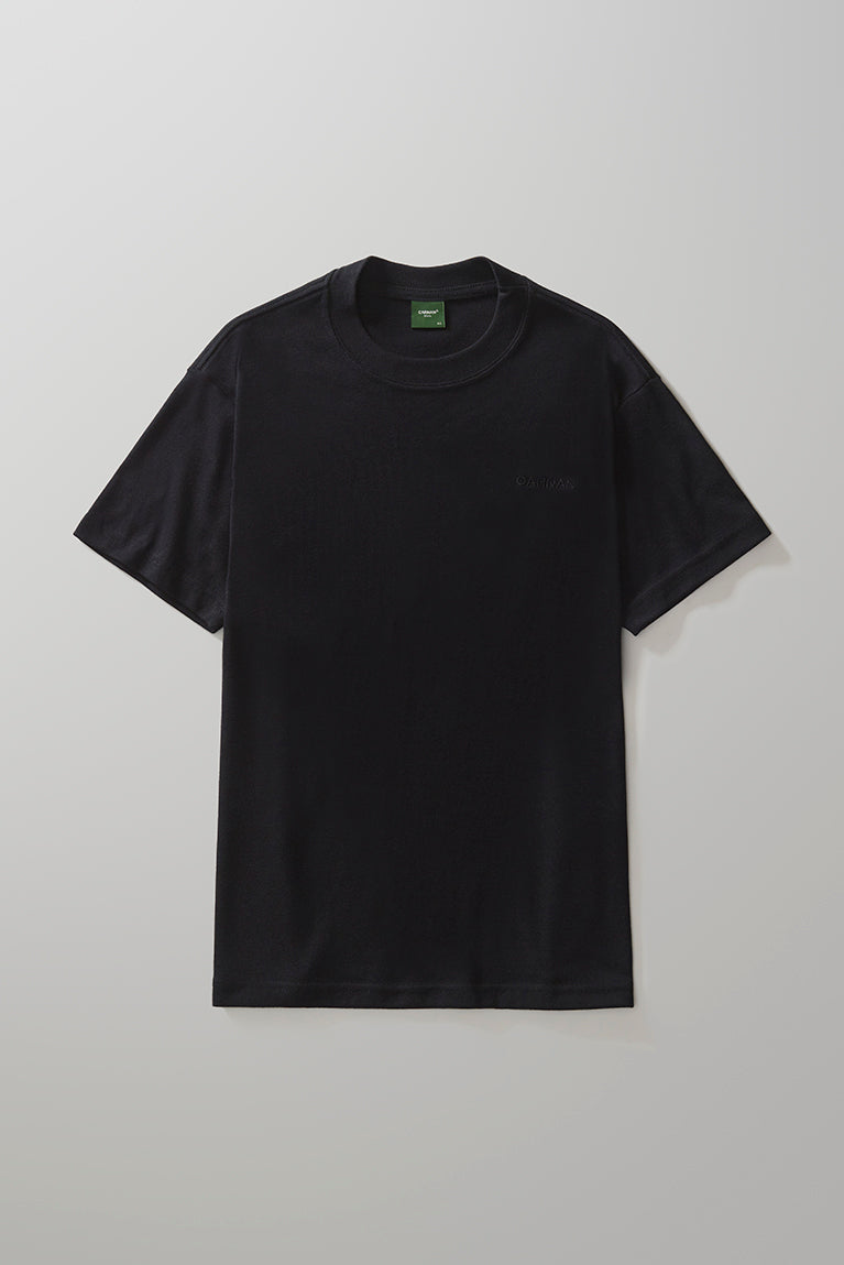 Heavy T-Shirt Embroided Logo - Black