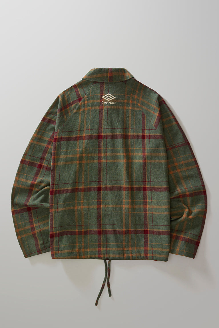 Carnan x Umbro Green Plaid Polo