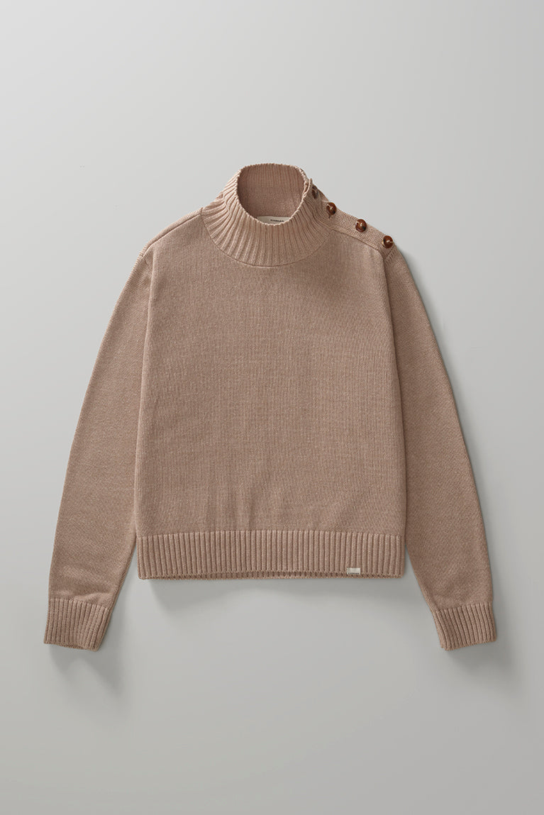 Buttoned Turtle Neck
