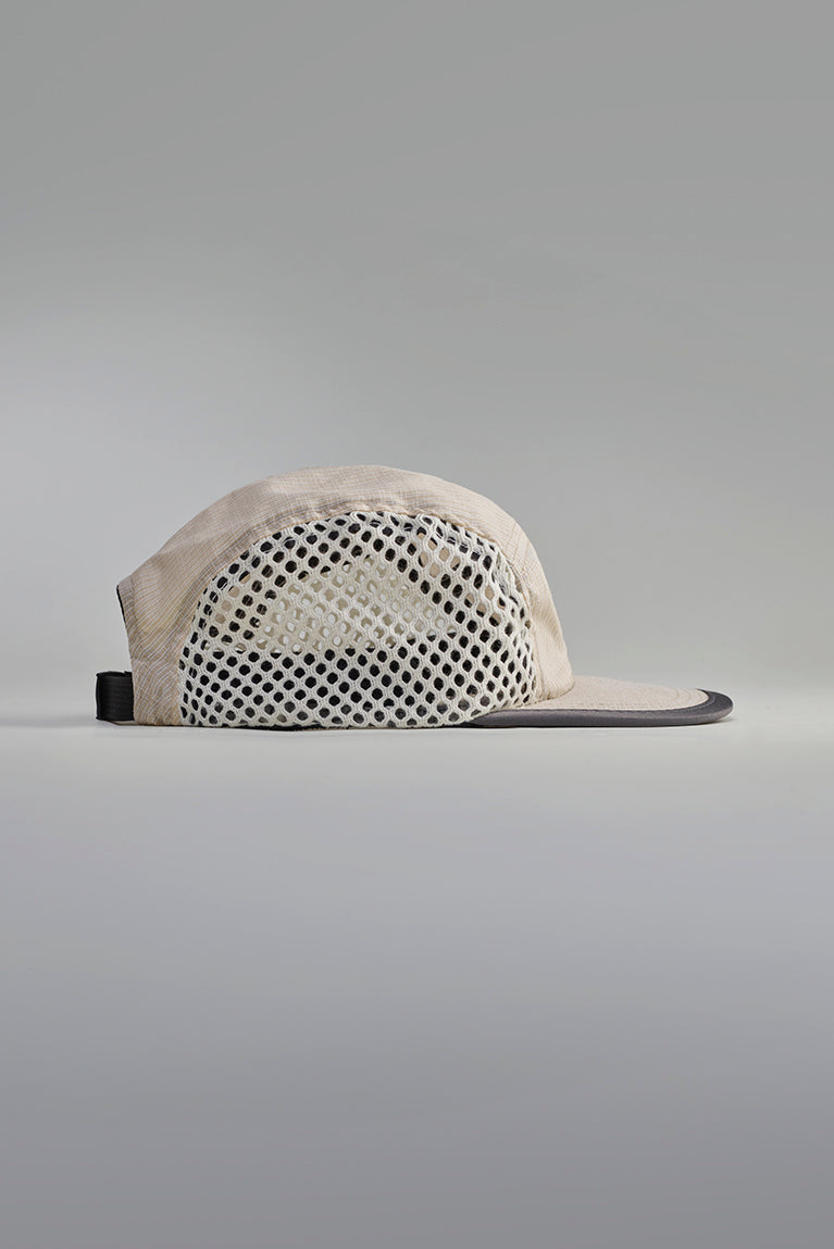 Plaid Mesh Hat - Beige