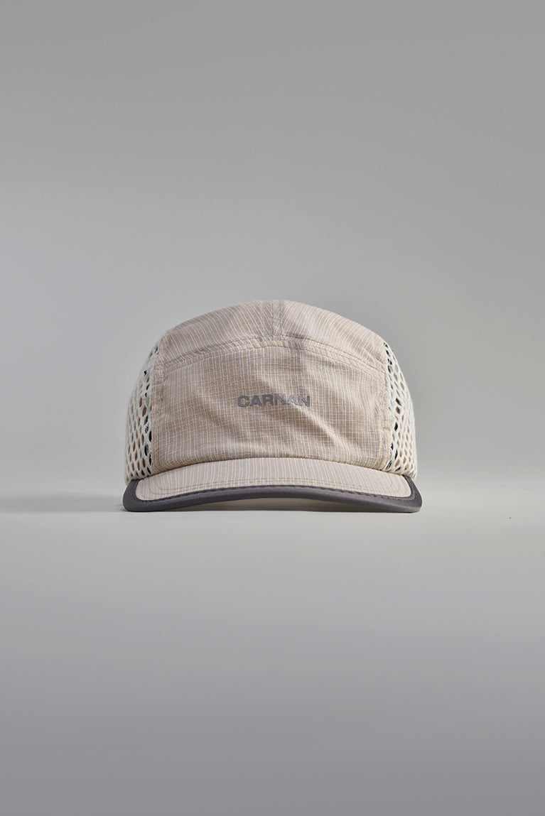 Plaid Mesh Hat - Beige
