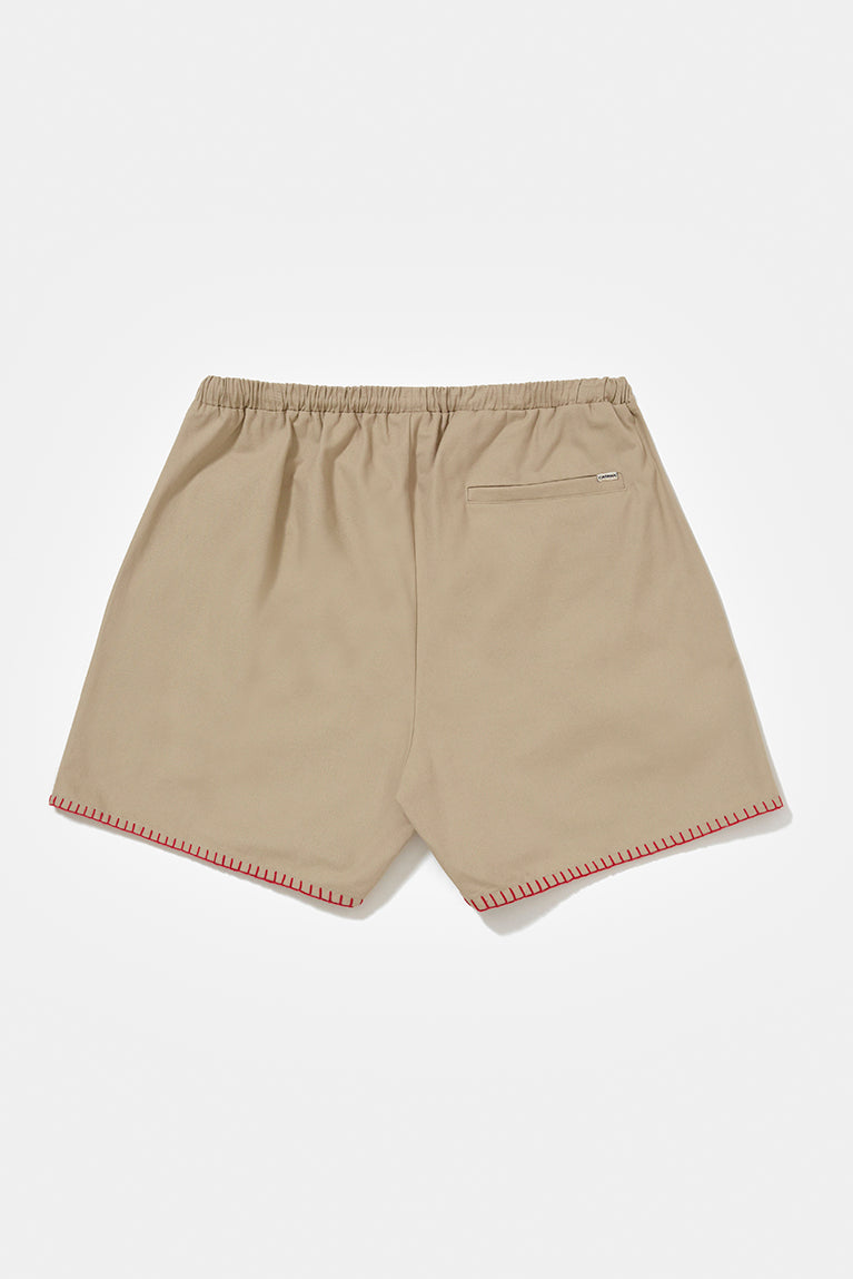 Embroided Beige Shorts