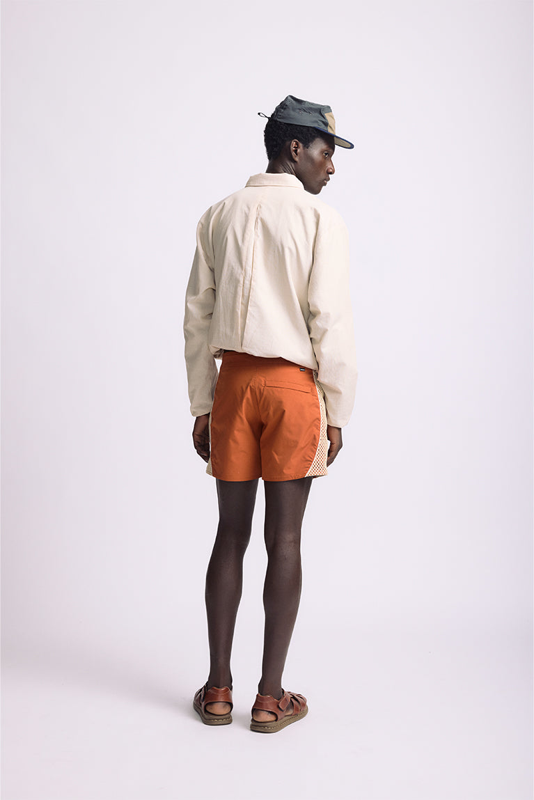Curved Mesh Boardshorts - Terracotta