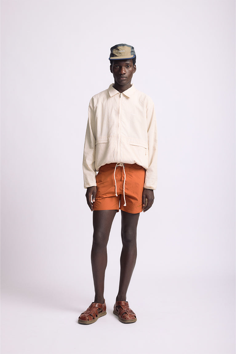 Curved Mesh Boardshorts - Terracotta