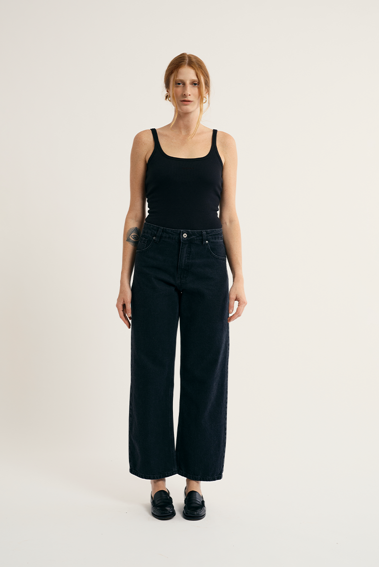 Standard Ribbed Top - Black