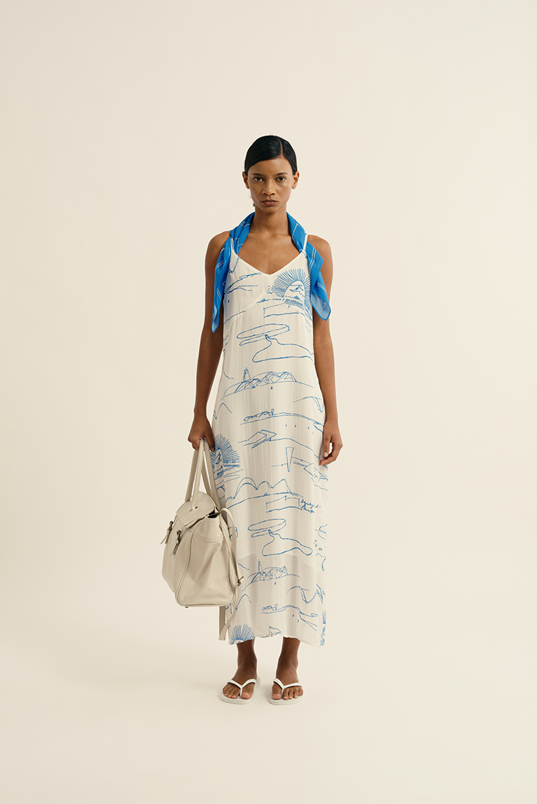 Sketches Scarf - Blue