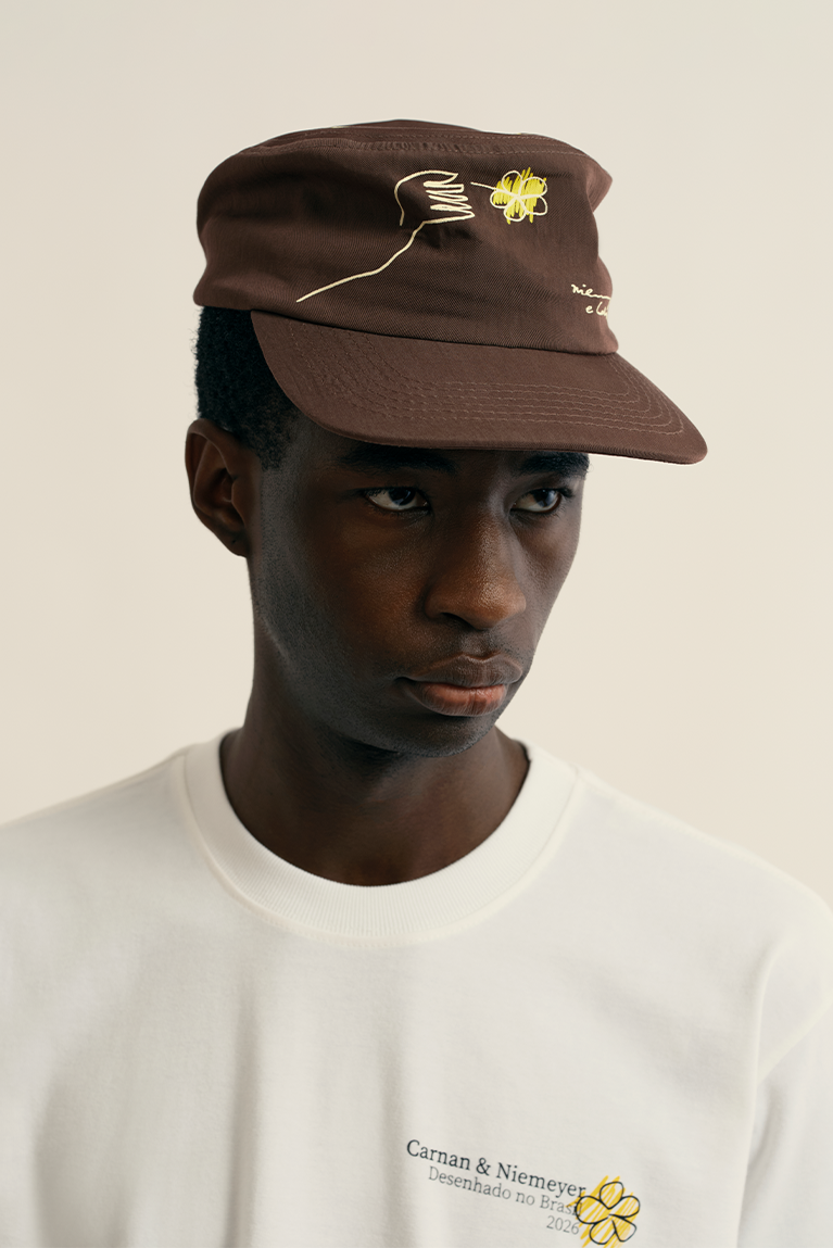 Pillbox Draw Hat - Brown - hover