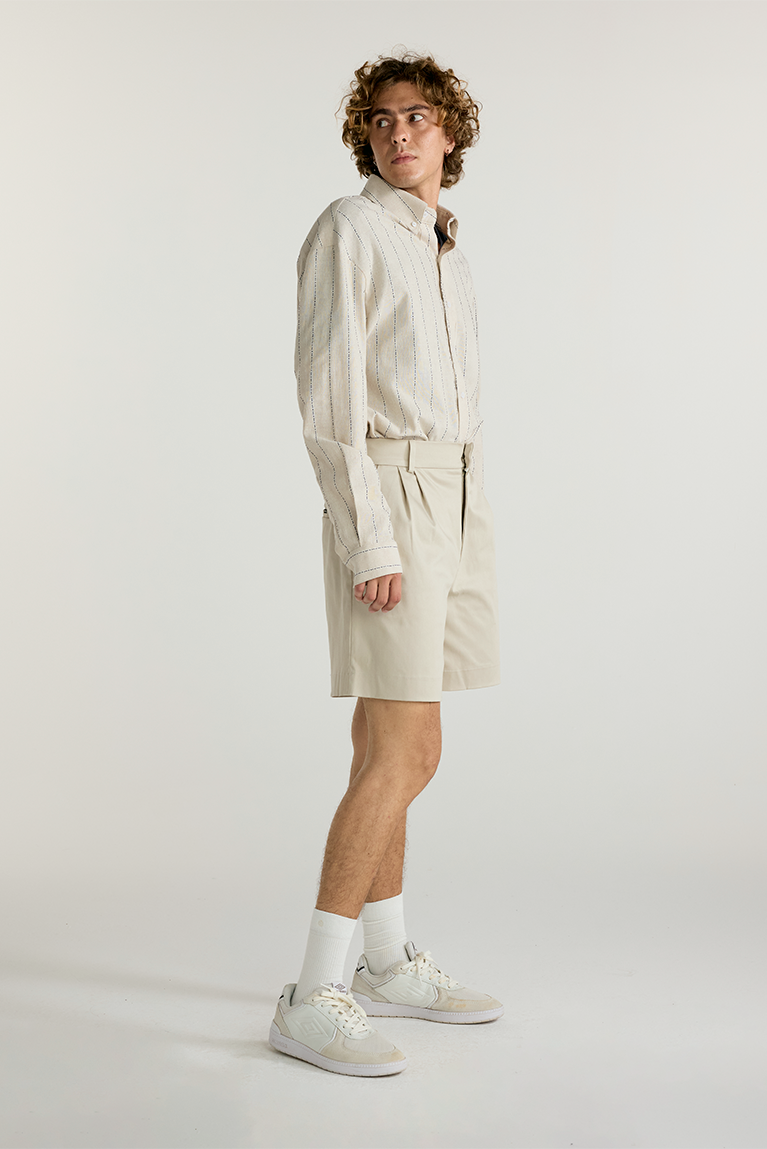 Standard Striped Shirt - Beige - hover