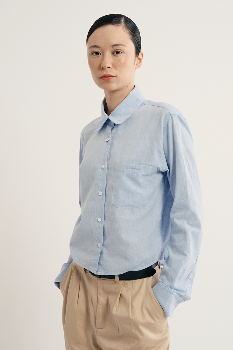 Standard Cropped Shirt - Light Blue