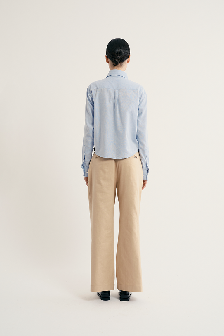 Standard Cropped Shirt - Light Blue