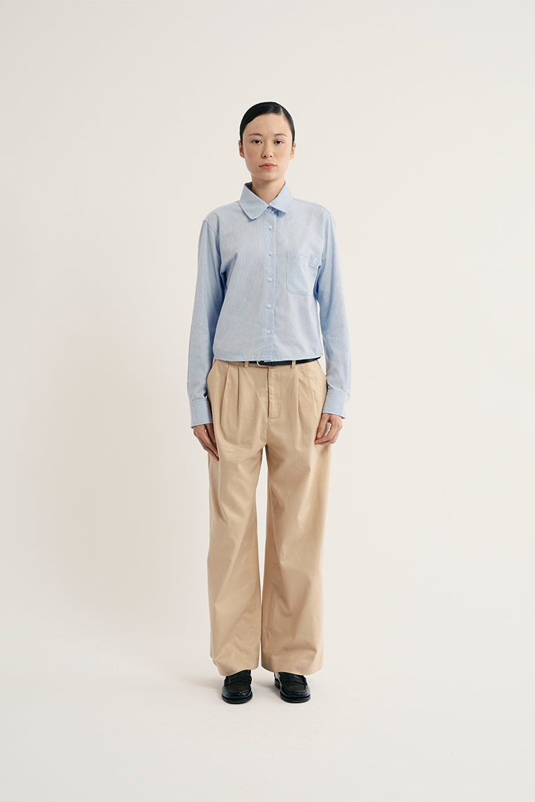Standard Cropped Shirt - Light Blue