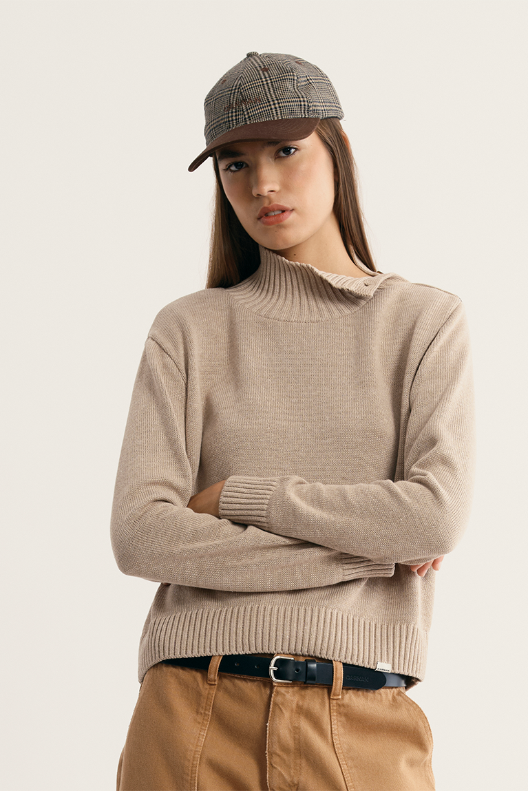 Buttoned Turtle Neck