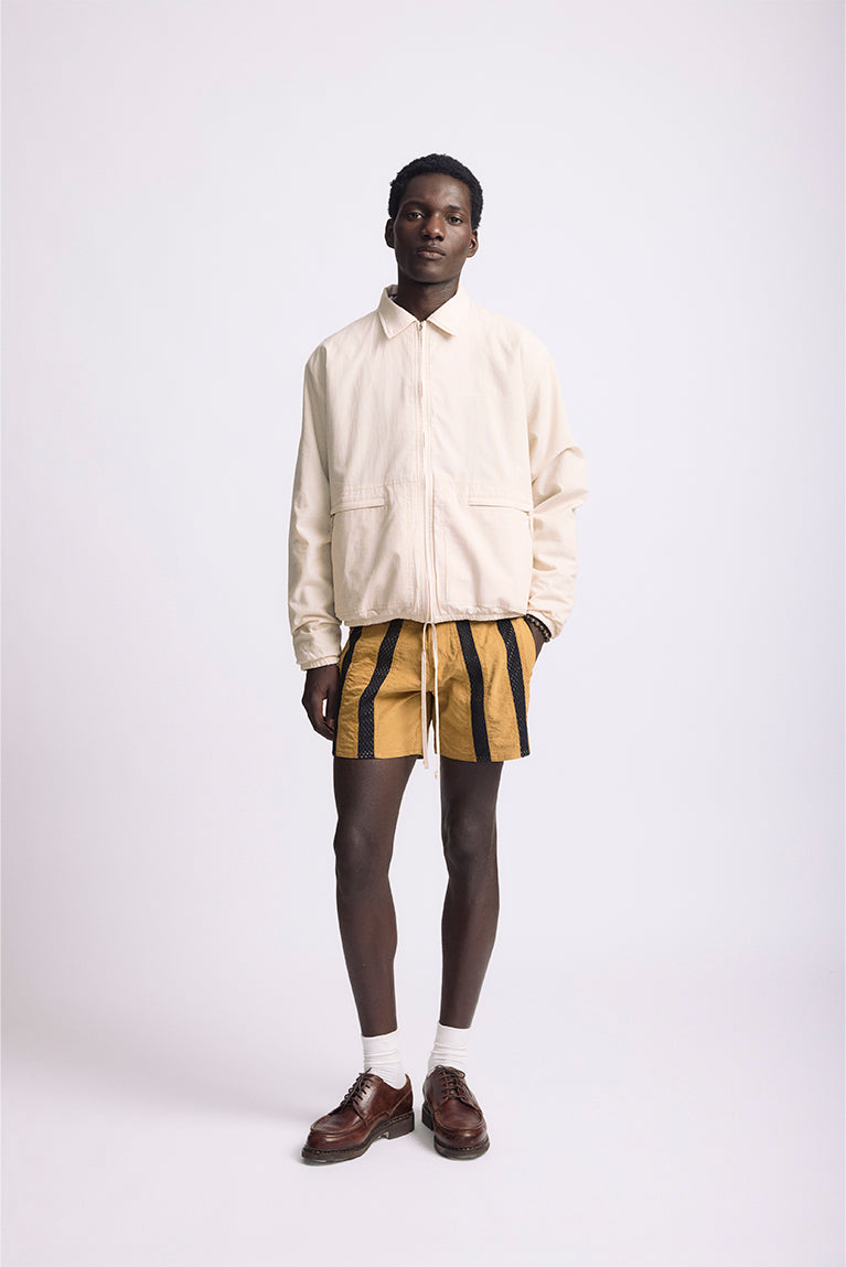 Plaid Cotton Jacket - Beige - hover