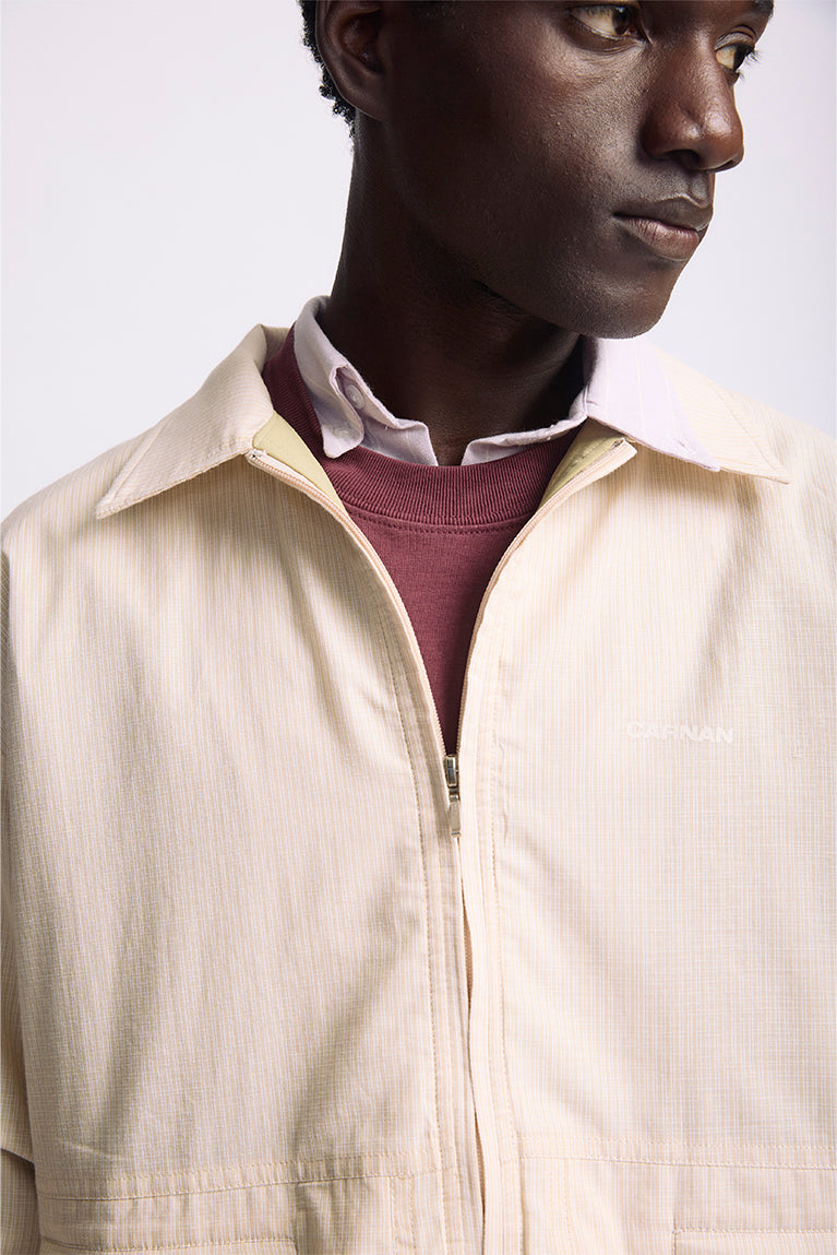 Plaid Cotton Jacket - Beige