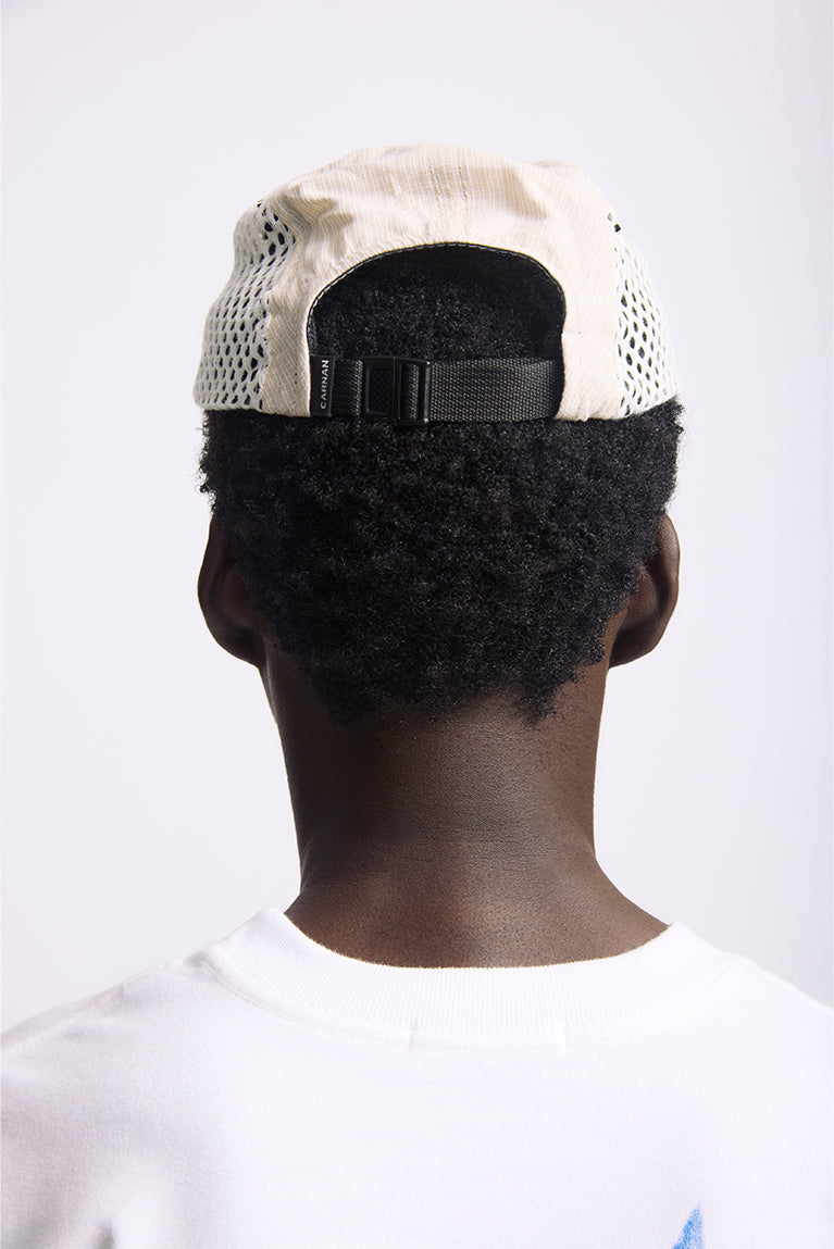Plaid Mesh Hat - Beige