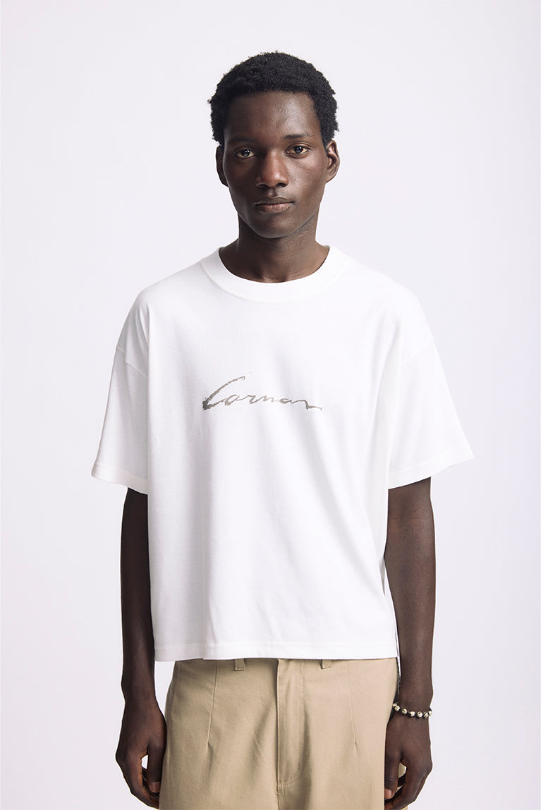 Signature Boxy Heavy T-shirt - Off - hover