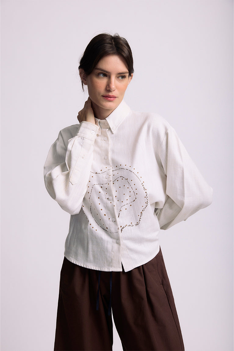 Spiral Cropped Shirt - Off