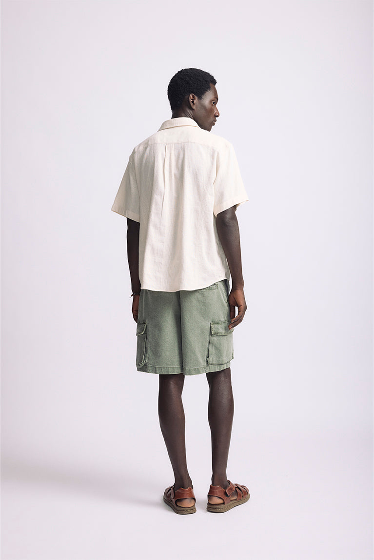 Textured Short Sleeve Shirt - Off