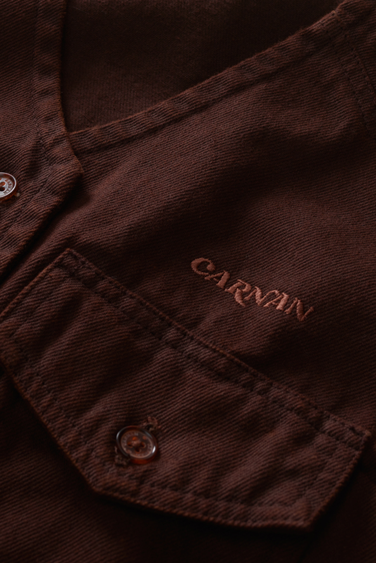 Washed Brown Twill Vest