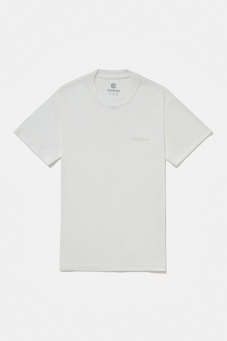 Heavy T-Shirt Embroided Logo - White