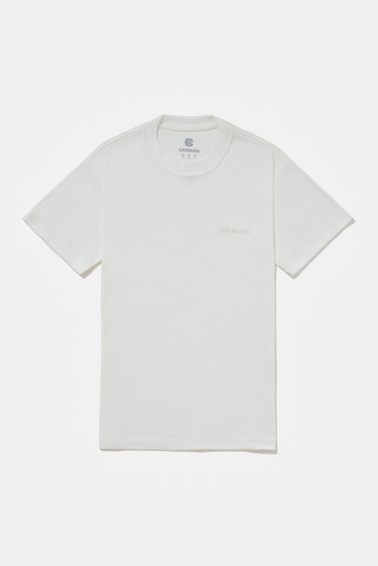 Heavy T-Shirt Embroided Logo - White
